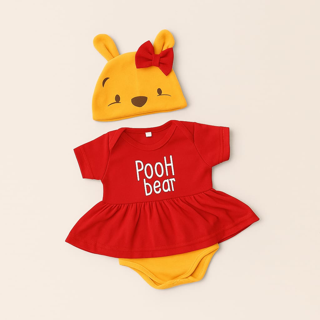 Conjunto Body Vestido "Pooh Bear" con Gorro – Edición Especial