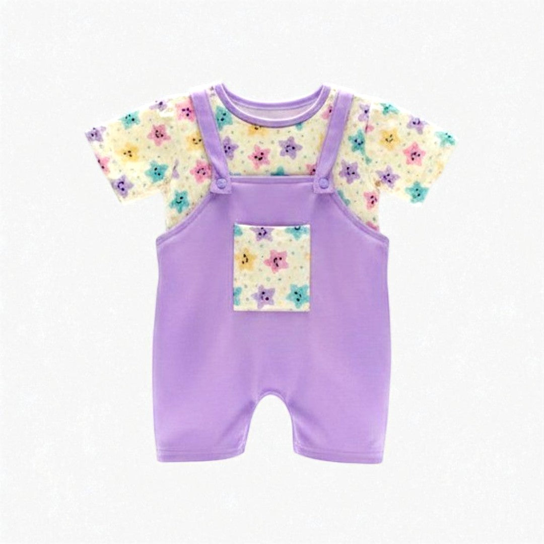 Conjunto Enterizo para Bebé - Diseño Floral Lila