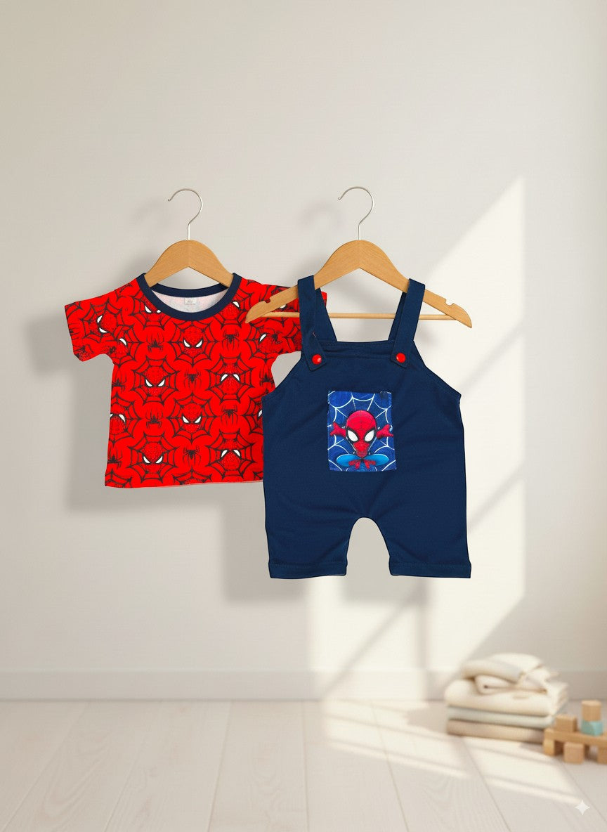 Conjunto de Overol y Camiseta Spiderman para Bebé | ¡Aventura y Comodidad Asegurada!