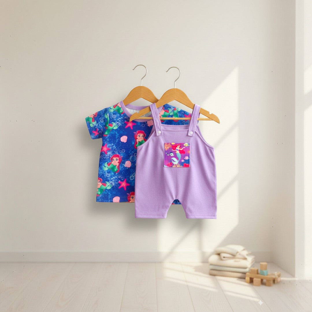 Conjunto overol y camiseta sirenita Aventura Submarina