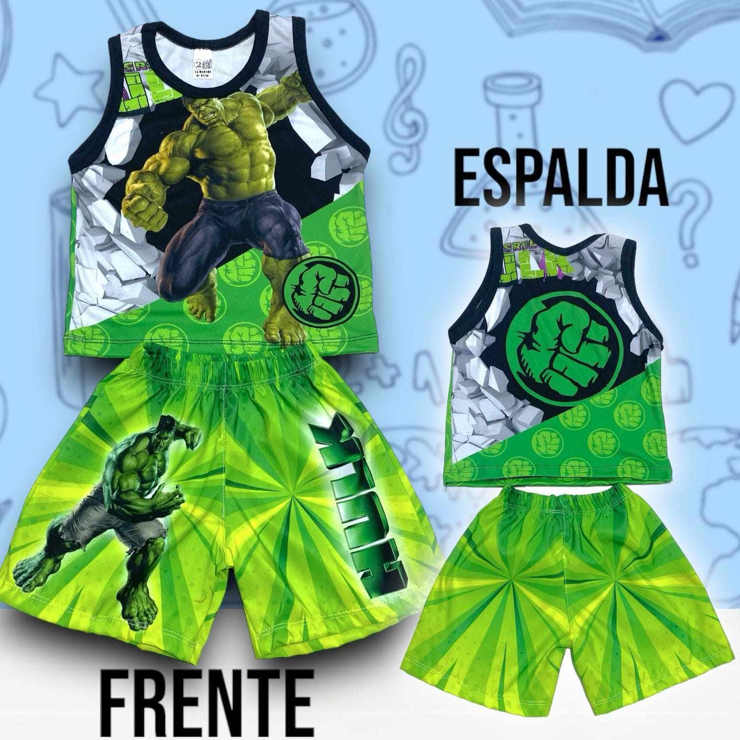 Conjunto Junior hulk sin mangas