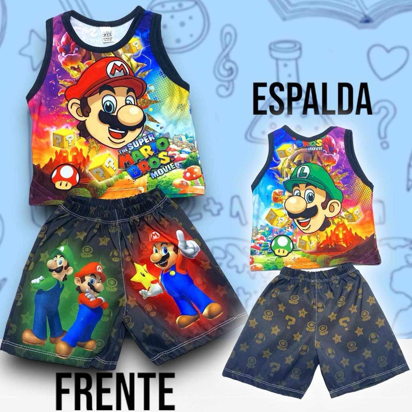 Conjunto Junior Mario Bross sin mangas