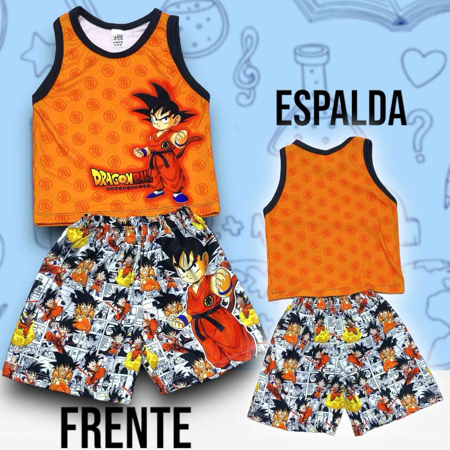 Conjunto Junior dragón Ball sin mangas