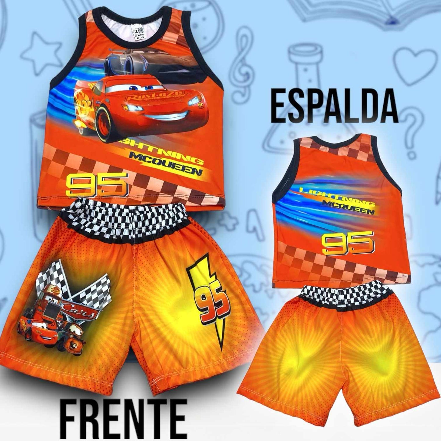 Conjunto Junior cars sin mangas