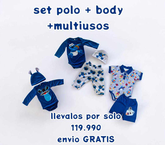 SET X3 bodystich, comegalletas y polo