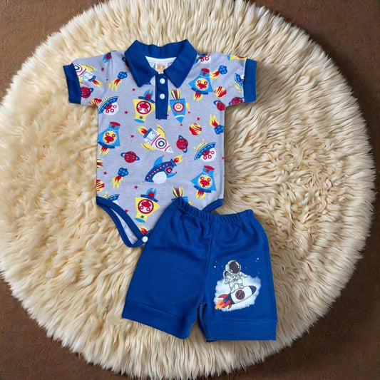 Conjunto polo niño astronauta