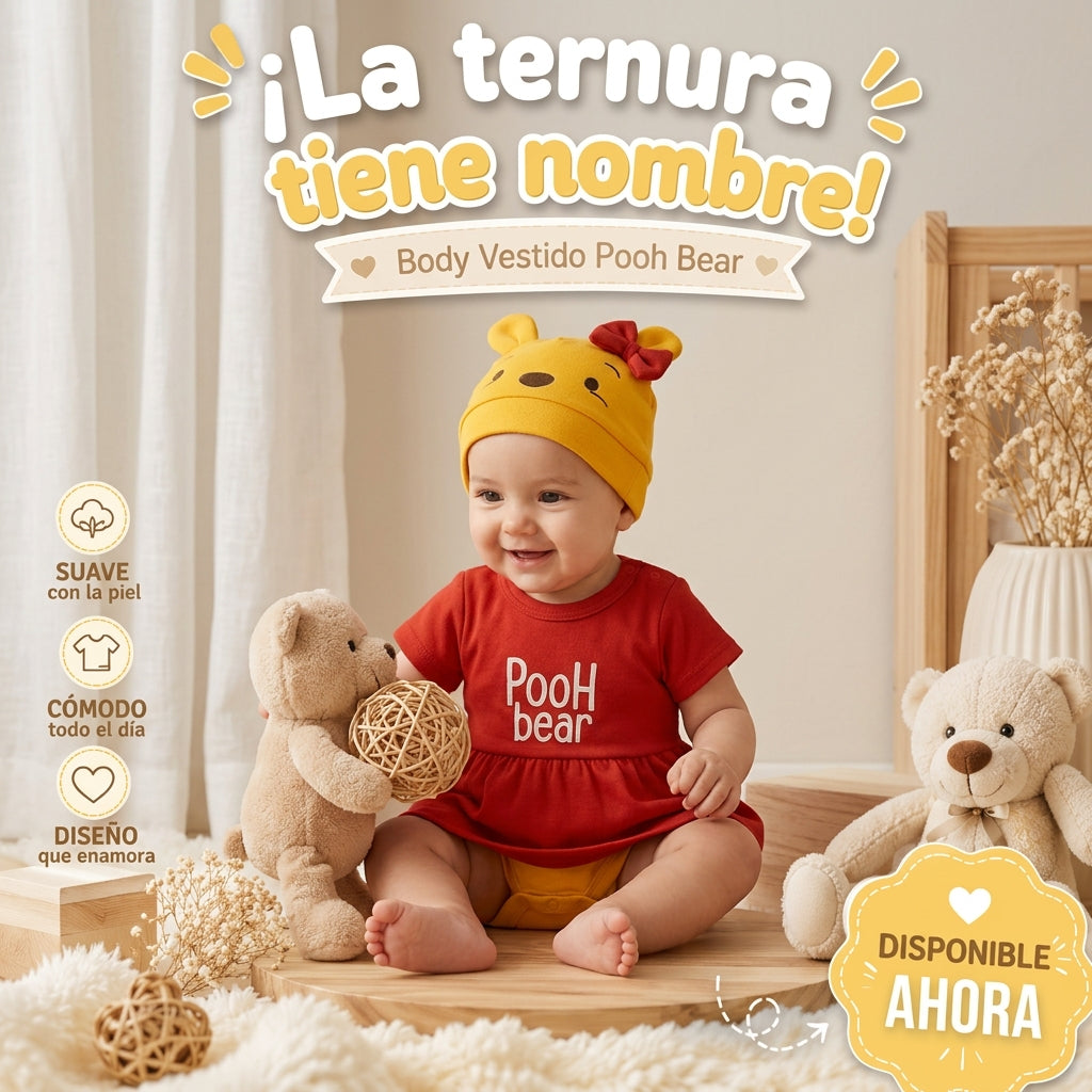 Body Vestido "Pooh Bear" con Gorro – Edición Especial