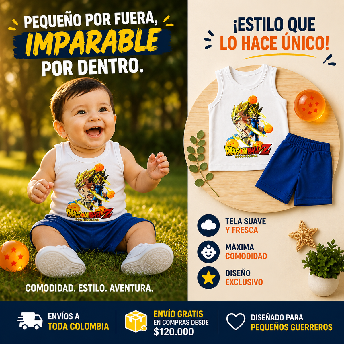 Caserito Príncipe Saiyajin – Camisilla + Short