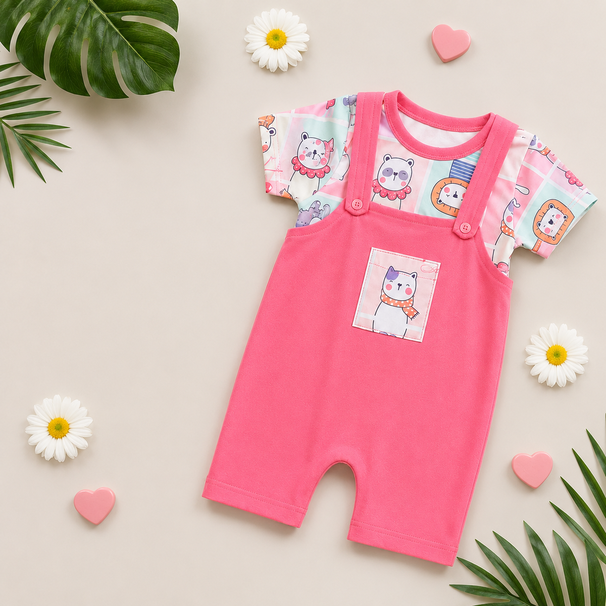 Overol para niña de animalitos