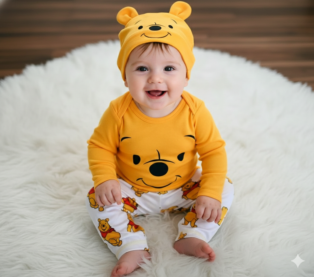 Trío de Bodys: Mike Wazowski, Mickey y Winnie Pooh –