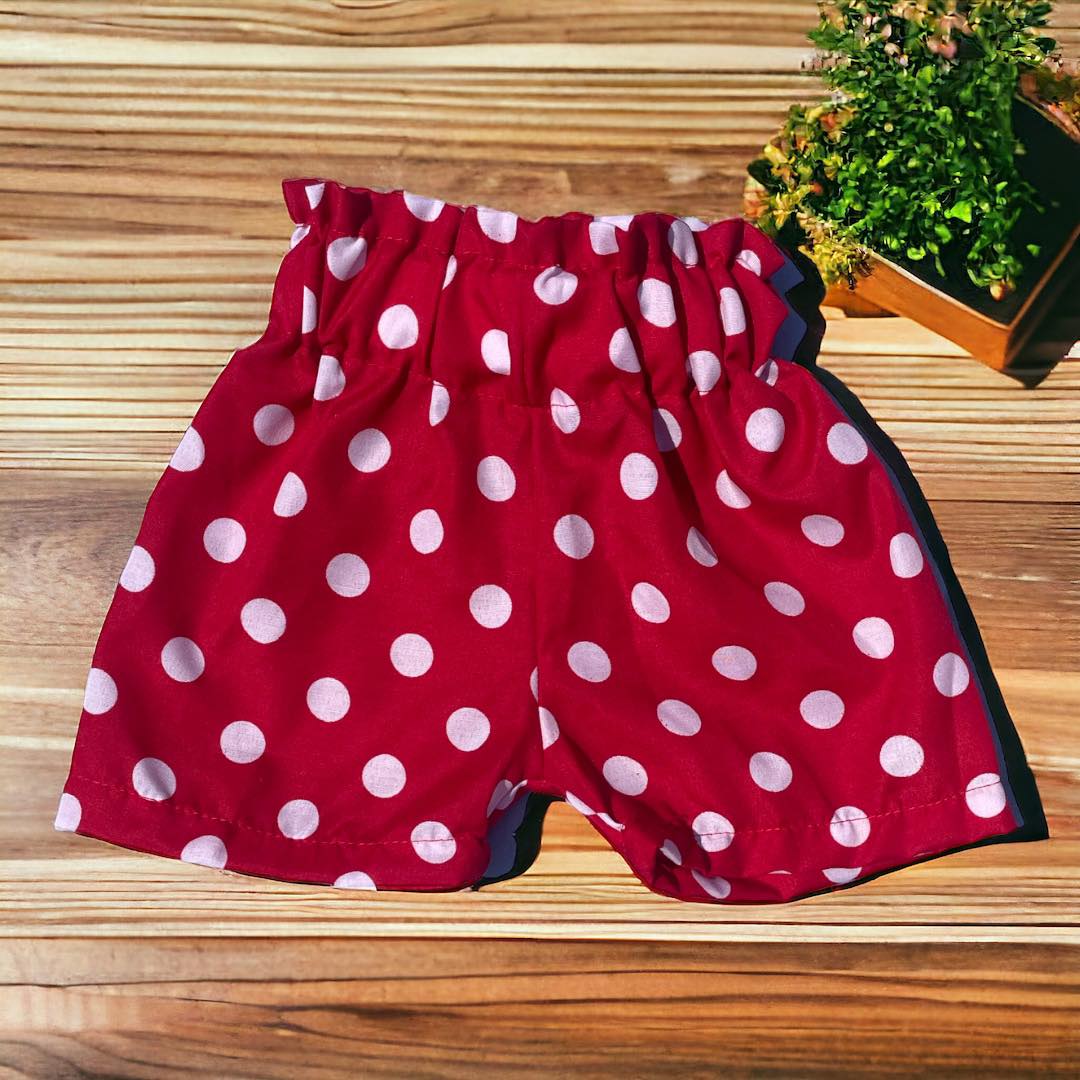 Conjunto short niña rojo