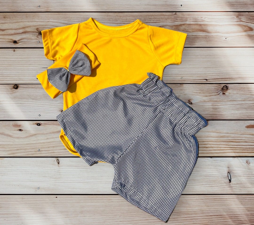 Conjunto short niña Amarillo