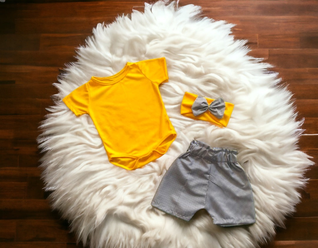 Conjunto short niña Amarillo