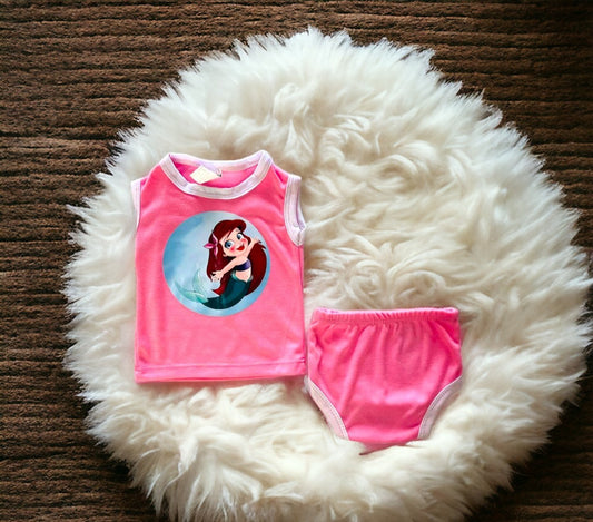 conjunto camiseta y calzon para bebe  niña