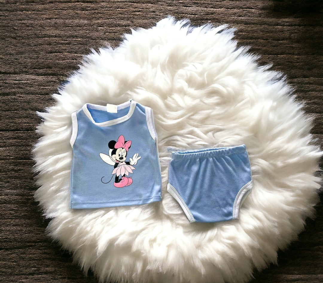 SET X 4 conjunto camiseta y calzon para bebe  niña