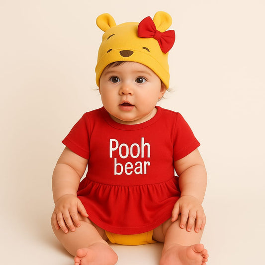 Conjunto Body Vestido "Pooh Bear" con Gorro – Edición Especial