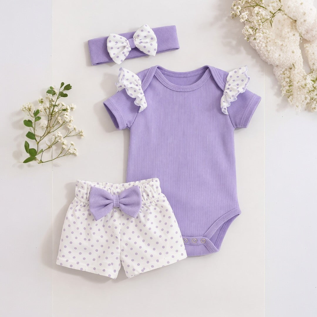 Conjunto de short para niña lila