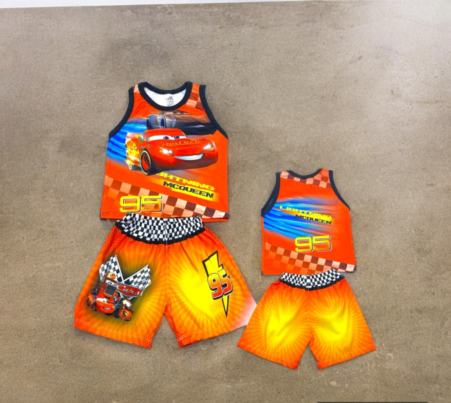 Conjunto Junior cars sin mangas