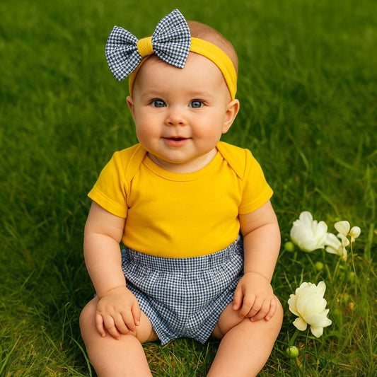 Conjunto de Ropa para Bebé – “Sol y Cuadros” (3 piezas) ☀️🧸