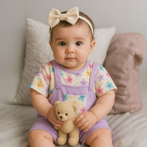 Conjunto Enterizo para Bebé - Diseño Floral Lila