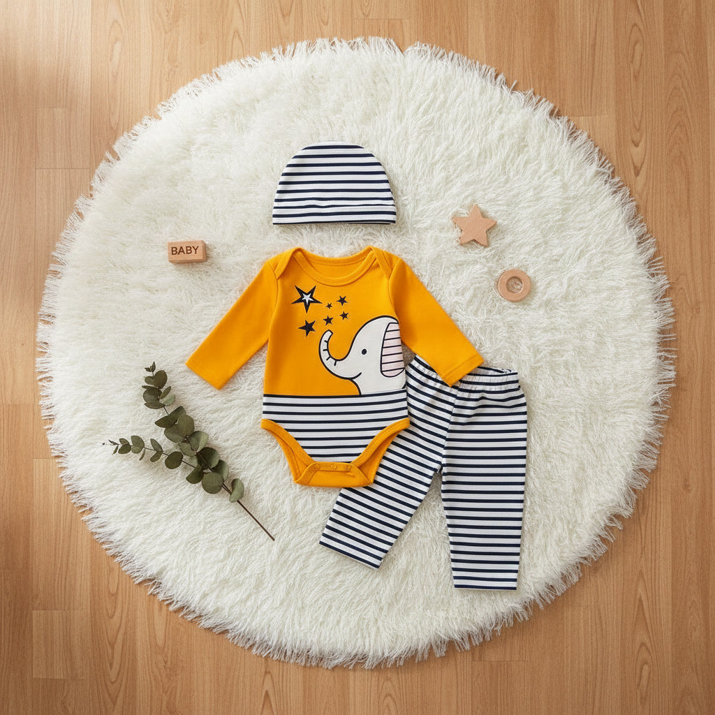 Conjunto Multiusos Elefantito Rayado
