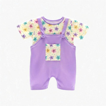 Conjunto Enterizo para Bebé - Diseño Floral Lila