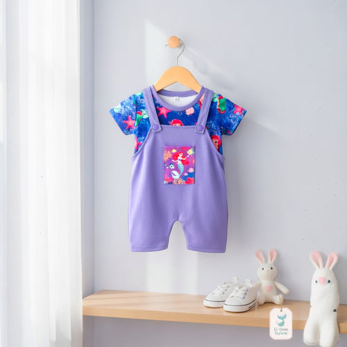 Conjunto overol y camiseta sirenita Aventura Submarina