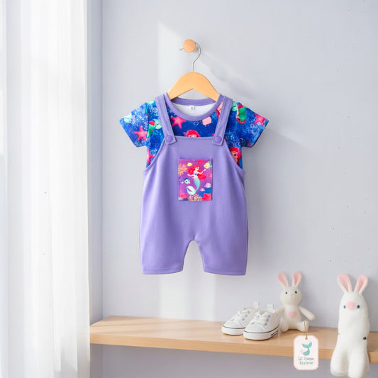 Conjunto overol y camiseta sirenita Aventura Submarina