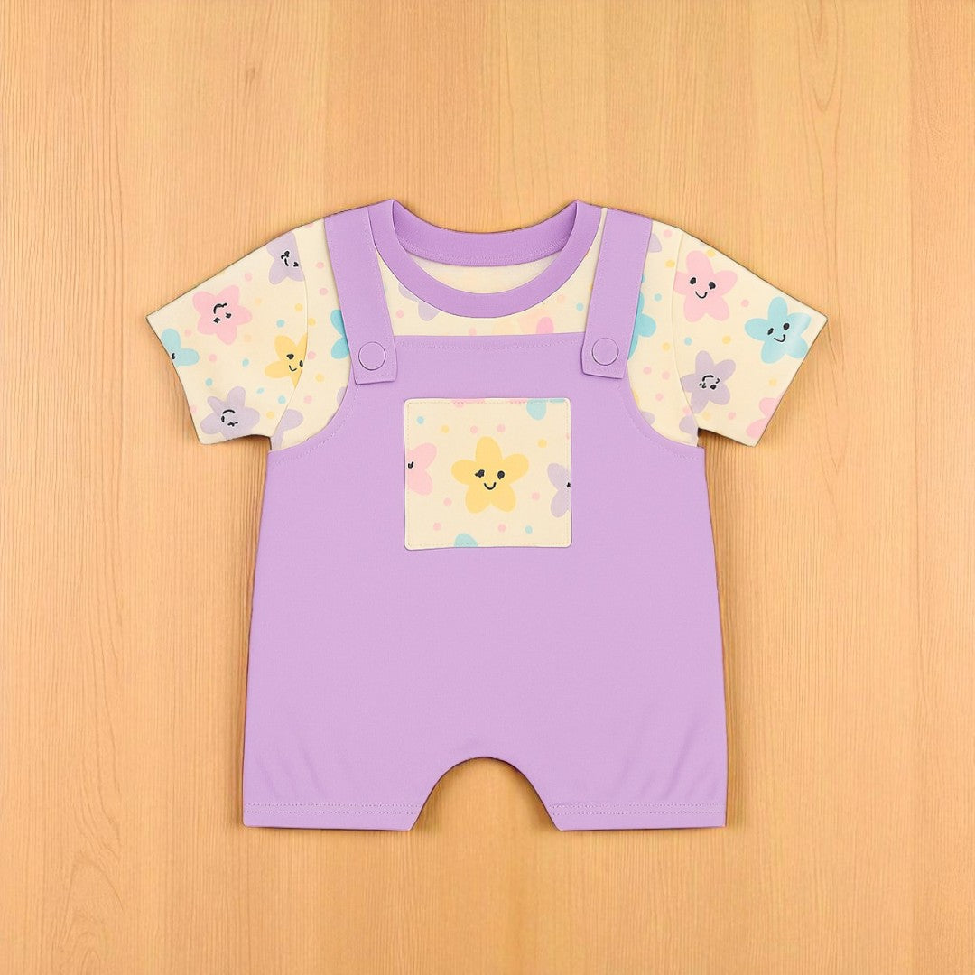 Conjunto Enterizo para Bebé - Diseño Floral Lila