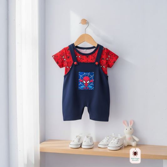 Conjunto de Overol y Camiseta Spiderman para Bebé | ¡Aventura y Comodidad Asegurada!