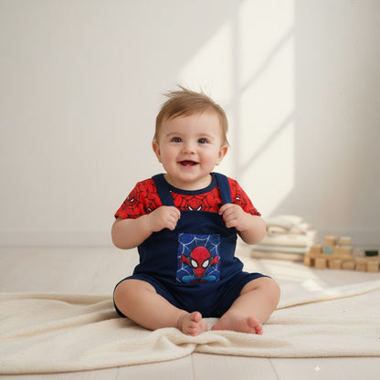 Conjunto de Overol y Camiseta Spiderman para Bebé | ¡Aventura y Comodidad Asegurada!